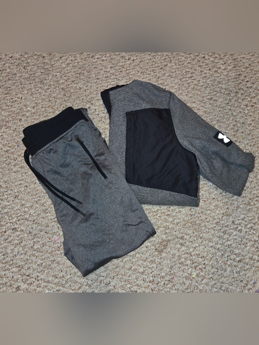 Under Armour Coldgear Bundle Hoodie/Pants Men's Size Medium Gray/Black